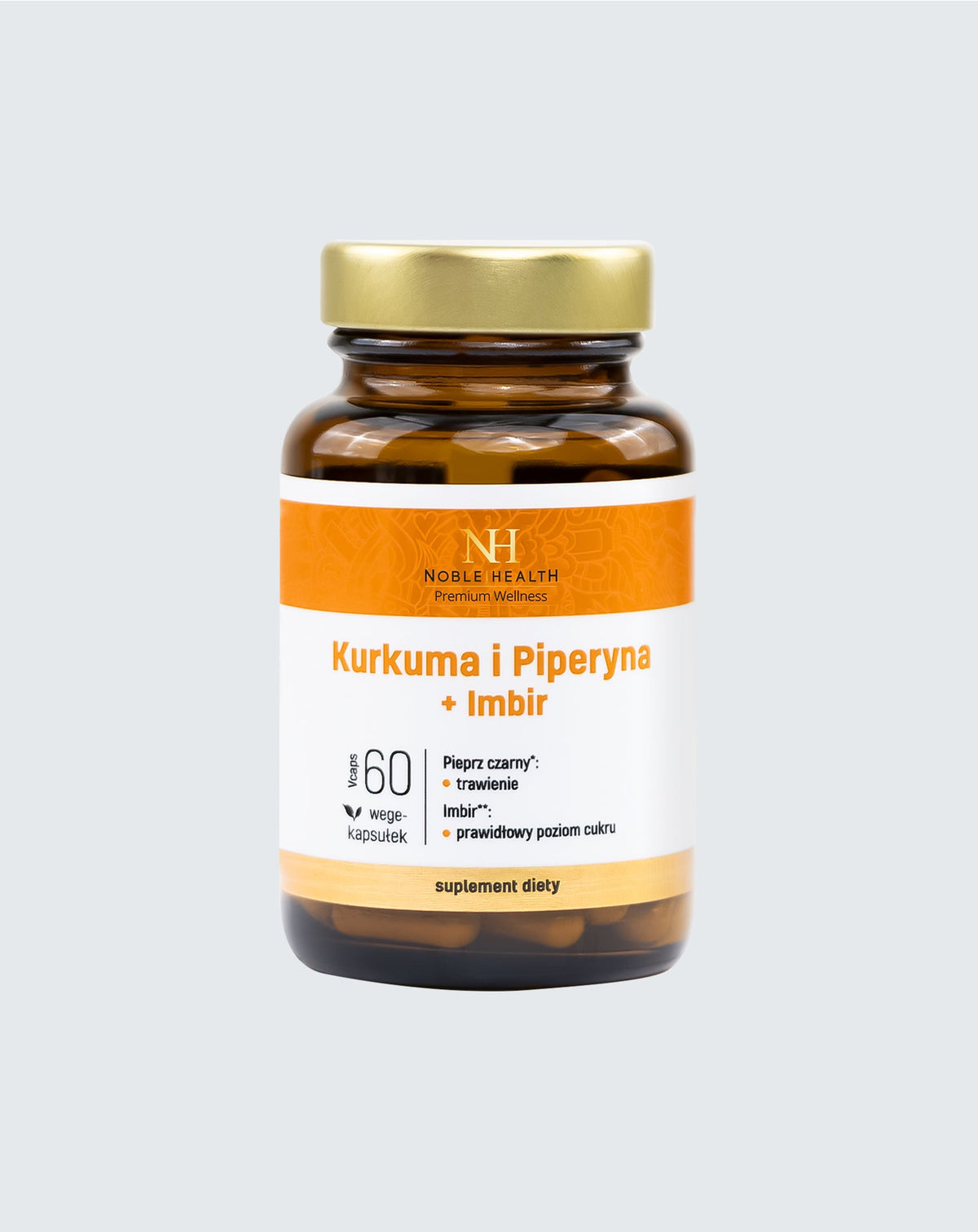 Kurkuma a Piperín + Zázvor Výživový doplnok - Noble Health