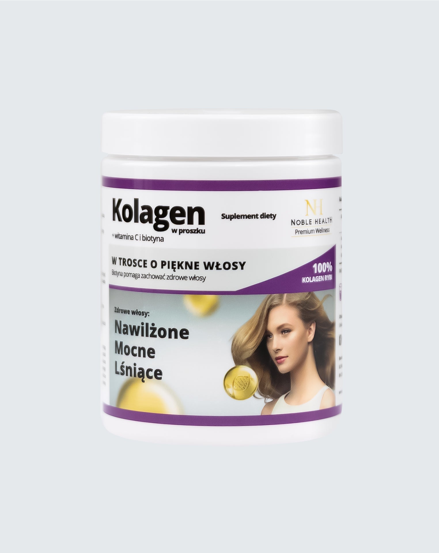 Kolagén + vitamín C a biotínový prášok - Noble Health Zdravá, krásna pokožka a vlasy