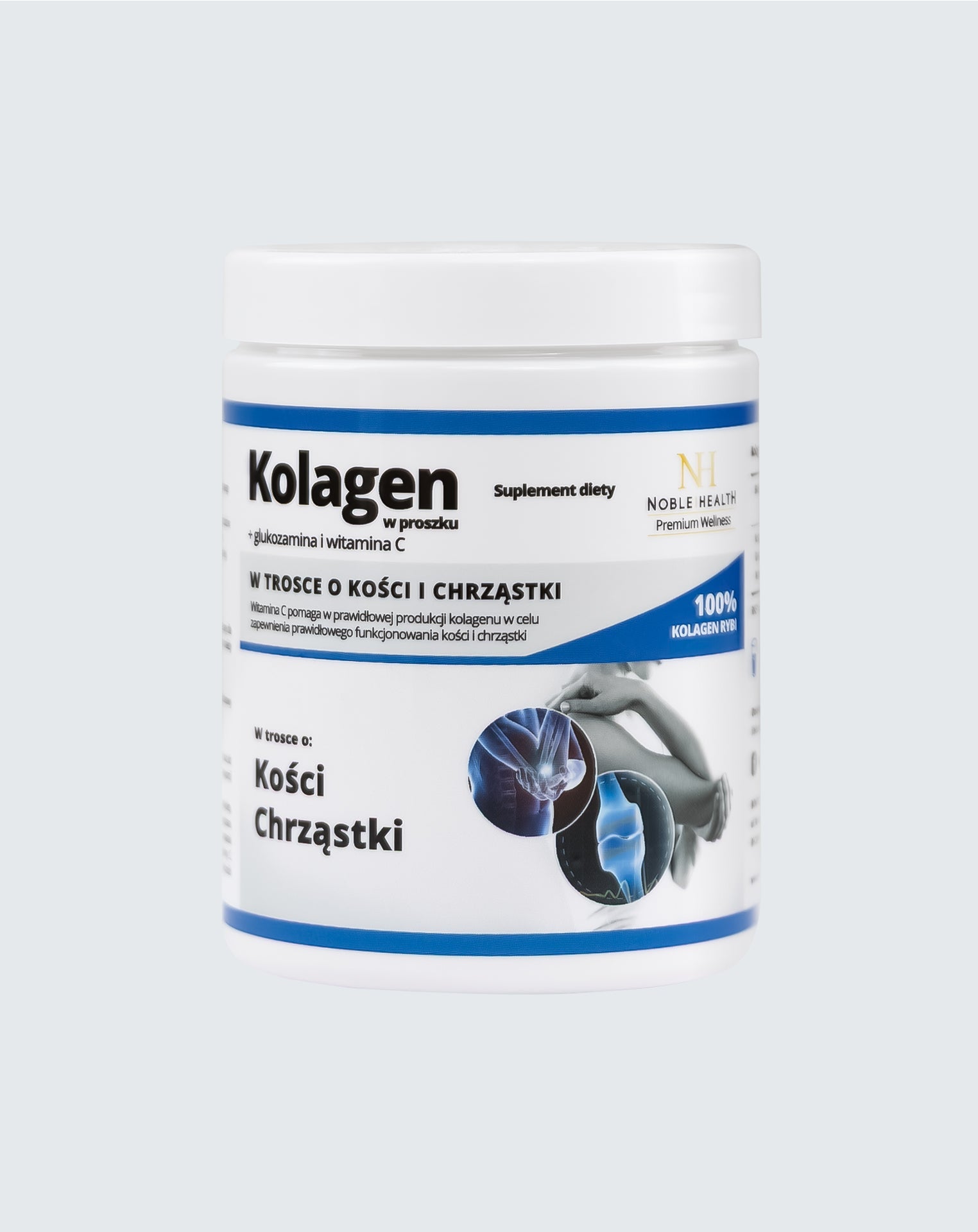 Kolagén + glukosamín a vitamín C v prášku - Noble Health Zdravé kĺby