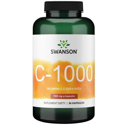 Swanson Witamina C 1000mg z dziką różą 90kaps