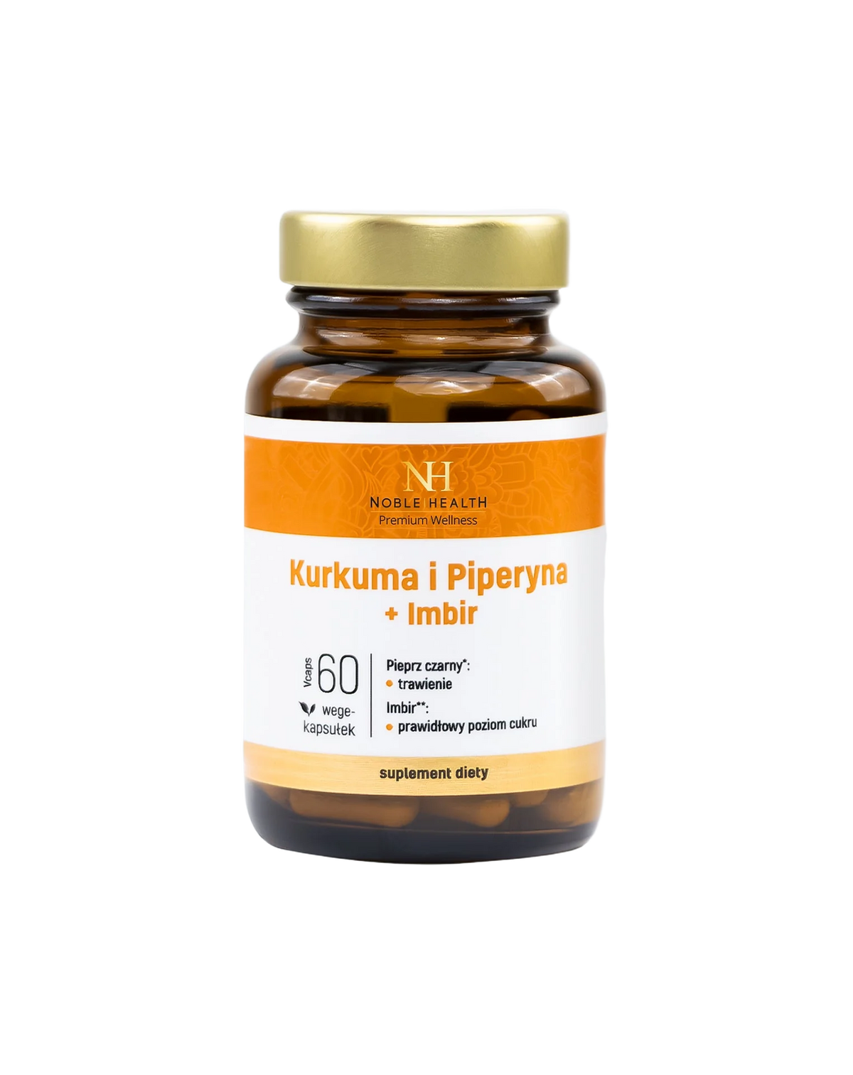 Kurkuma a Piperín + Zázvor Výživový doplnok - Noble Health